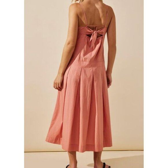 NWT Free People In My Town Pleated Midi Dress Large $108 Canyon Clay - Picture 3 of 9